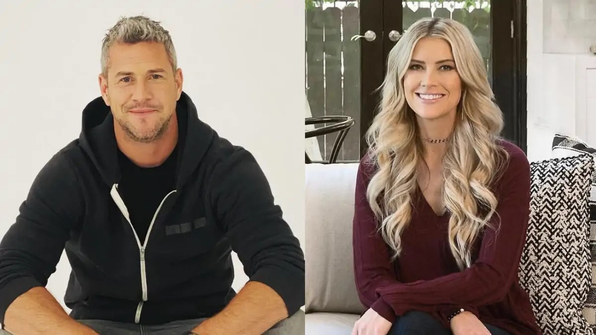 Ant Anstead in black hoodie and Christina Haack in a maroon tops and black pants.